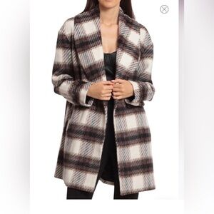 Avec Les Filles Plaid Pea Coat - Sz S (TXA938)